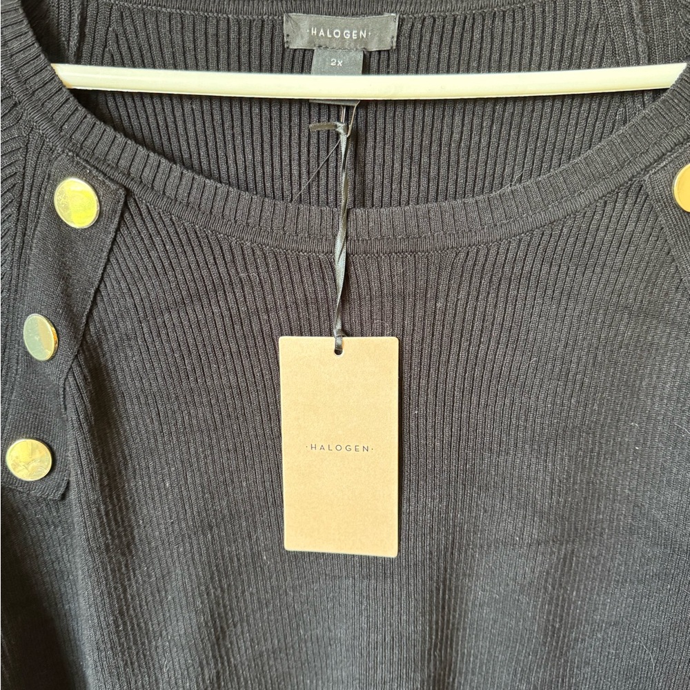 Halogen - Gold Button Rib Sweater - Picture 3 of 7